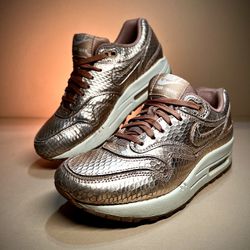 Nike Air Max 1 Bronze Snake Pink 644398-900 Wmns Size 5 Rare Grail Comfort