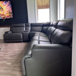 Leather Reclining Sectional Sofa