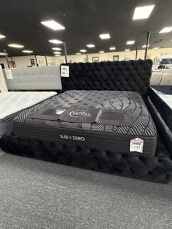 Queen Black Velvet Bed Frame