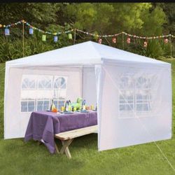 Canopy 10x10ft Canopy Tent with 4 Sidewalls Probable Tent for Parties Beach Camping Party (10x10,White)