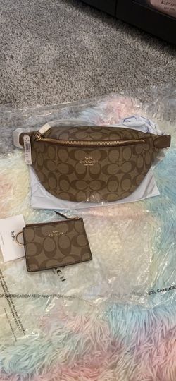 Coach signature bum bag and mini skinny wallet key chain