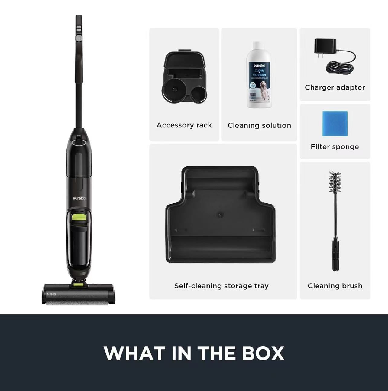 🥨Eureka Wet Dry Vacuum Cleaner Cordless, Mop Vacuum Cleaner with Self-Cleaning System, Lightweight Hardwood Floors Vacuum for Pets and Sticky Messes