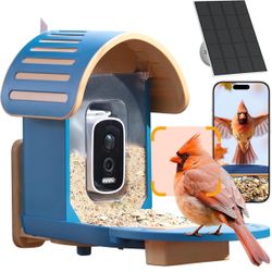 Smart Bird Feeder with Camera, 2.5K UHD Bird Feeder Camera Solar Powerd, Sensitive AI Identification, Instant Alerts Capture Video, IP66 Waterproof fo