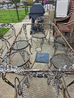 Wrought iron table and chairs