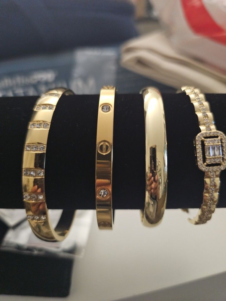 14k Plated Gold  Bracelets And Bangles