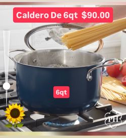 Caldero de 6qt Prepara Frijoles Caldos Albóndigas Variedad de Comidas 3 Capas Encausolado Azul $90.00 Especial Princess House Ventas Finales
