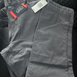 Men's Chaps Pants Slim Fit Chino  Flex Waist Size 38x32