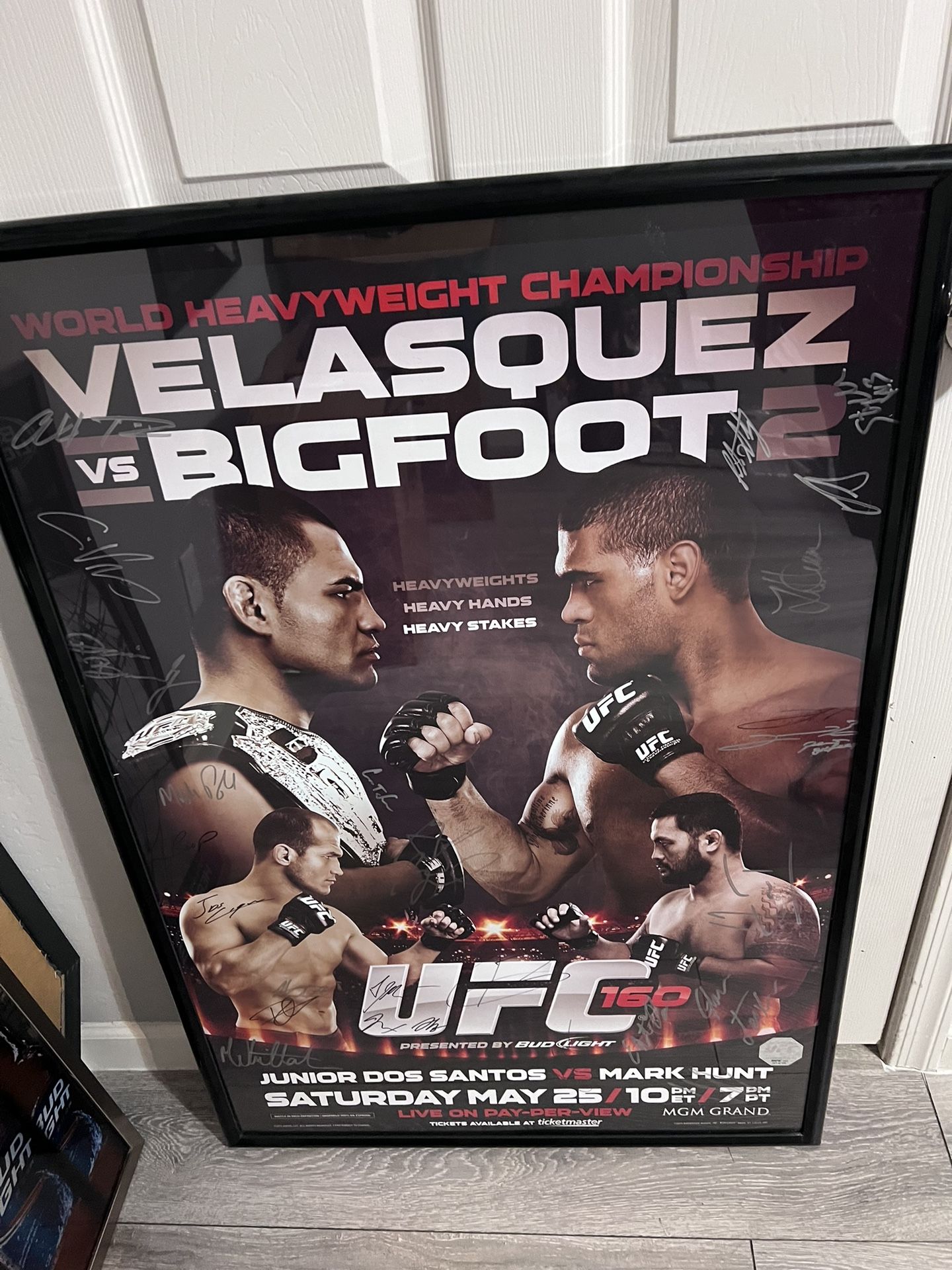 UFC 160 Autographed Poster Cain Velasquez vs Bigfoot