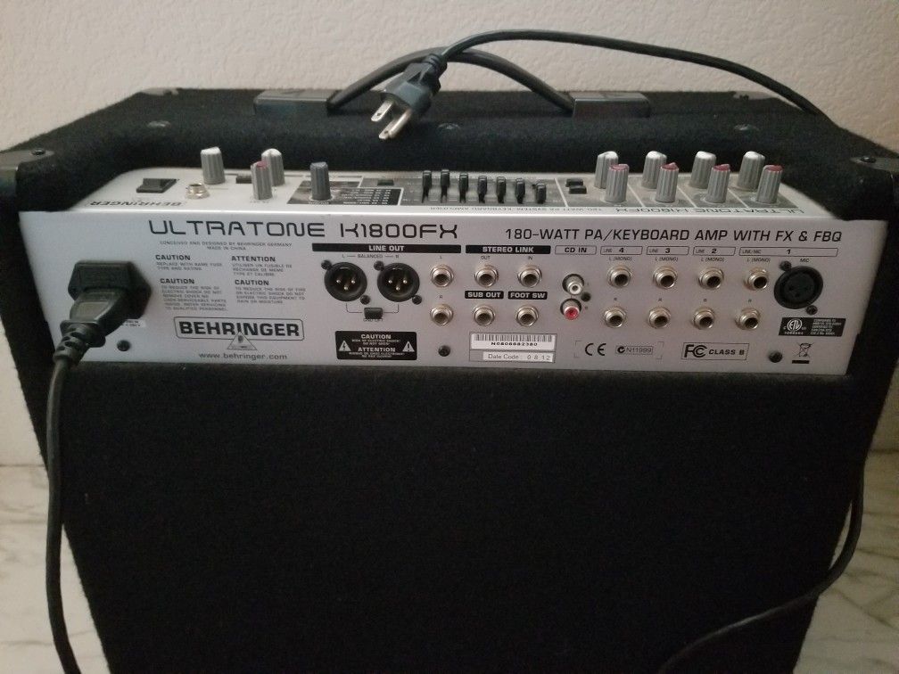 Behringer ULTRATONE K1800FX 180 Watt Keyboard Amplifier for Sale in