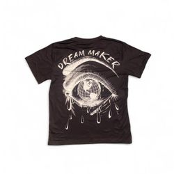 Black Dream Maker Eye Globe Graphic T-Shirt