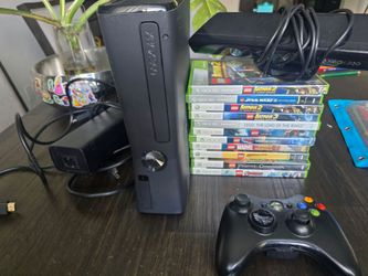 Xbox 360 with kinect and games.