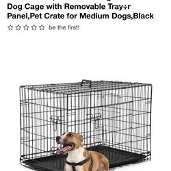 36 Inch Black Dog Crate With Divider For Large Dog