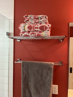 2 Double Towel Bars (32” & 24”) and Shelf