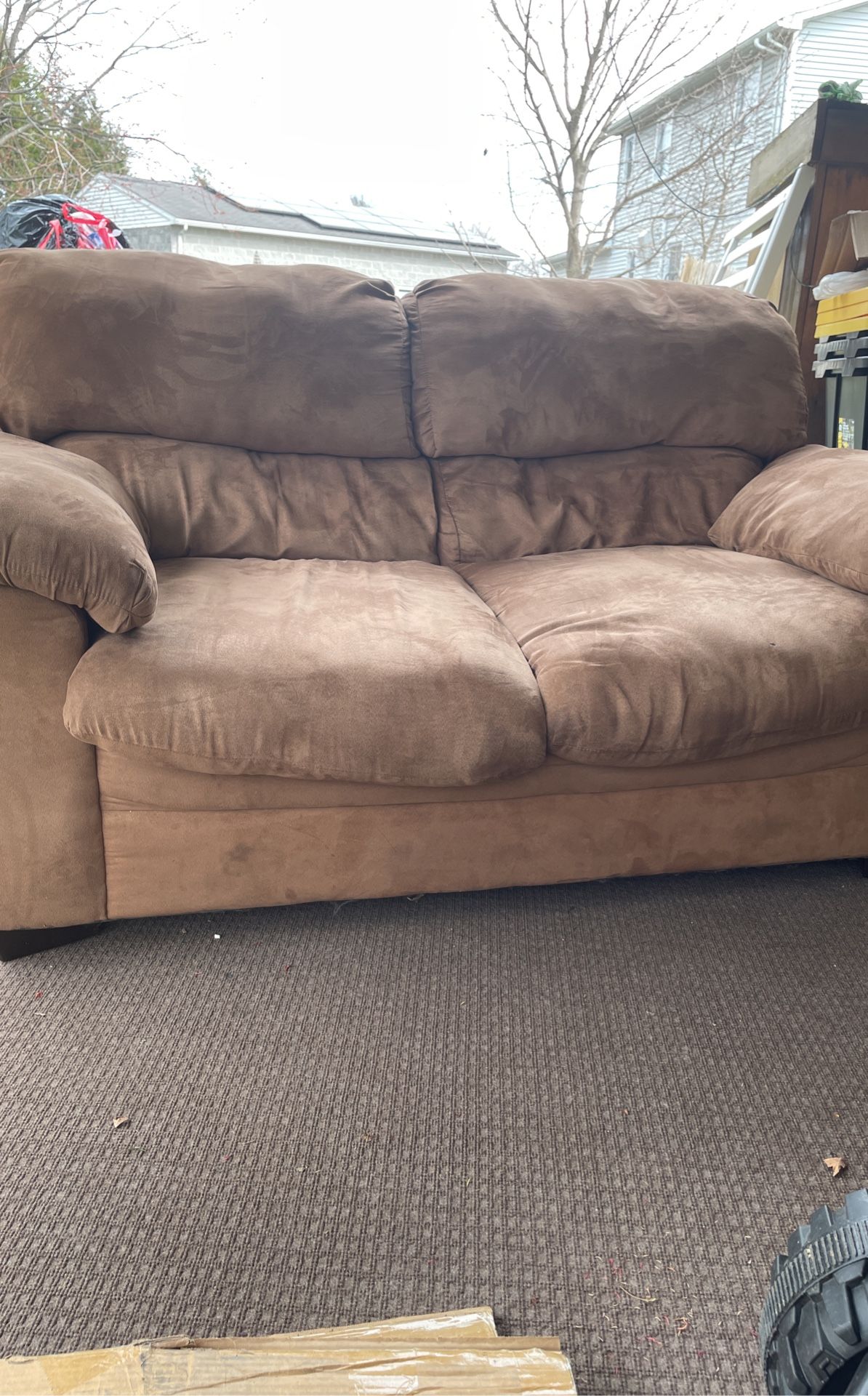 Brown Suede Couch