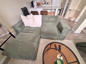 Green corduroy couch