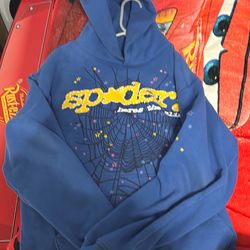 Blue spyder hoodie Large