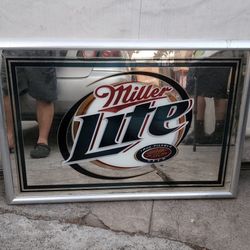 Miller Lite Beer Man Cave Bar Mirror