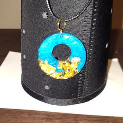 Blue And Gold Mustard Seed Necklace With Mustard Seeds Inside The Necklace From The Mustard Seed Ministries