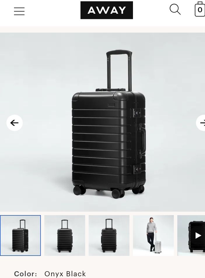 Brand New In Box Unopened AWAY BLACK METAL SUITCASE BRAND NEW IN BOX