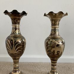 Vintage Brass Vase (2)