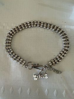 Rhinestone Dog Collar with Interchangeable Charm - size 13” - NEW