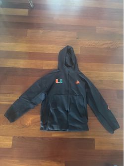 University of Miami black zip up hoodie
