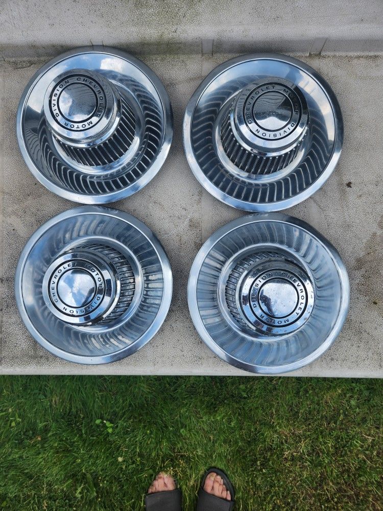 Old Chevy Rally Wheel Center Caps