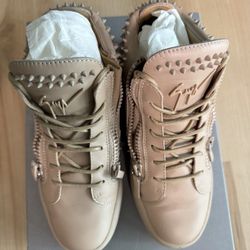 🔥 Giuseppe Zanotti High-Top Sneakers – Nude/Blush – Luxury Designer Kicks 🔥