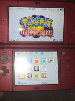 New Nintendo 3ds XL red with pokemon ruby