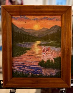 Sylveon at Sundown Original Acrylic Painting