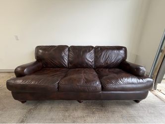 Comfy Brown Leather Couch