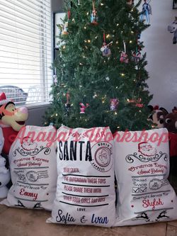 Christmas Santa sack gift bags