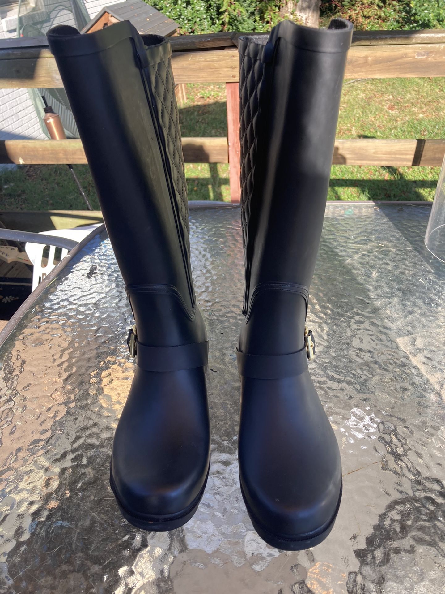 Steve Madden Black Rain Boot