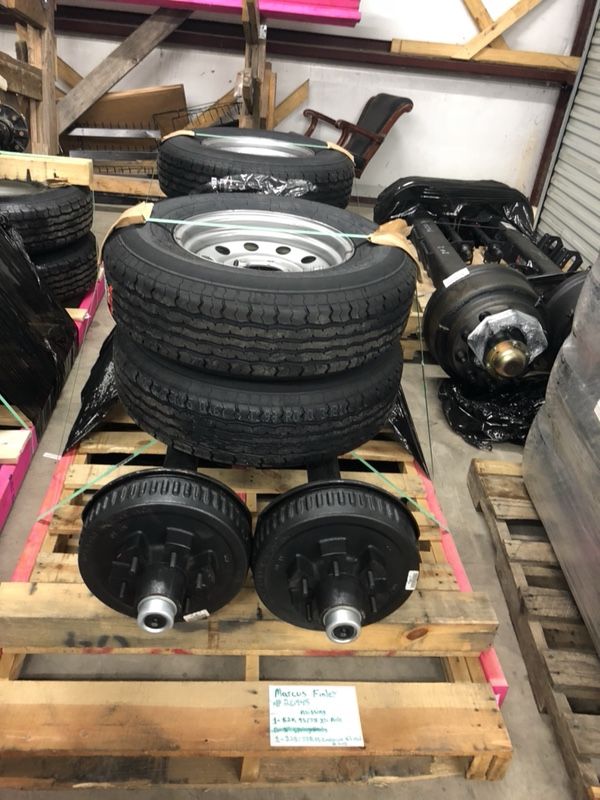 Trailer kits, new tires, trailer axles, tire wheel combos on sale for