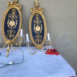 Pair Large Louis XVI-style wall sconce,