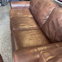 Leather Couch And 2 Recliners 