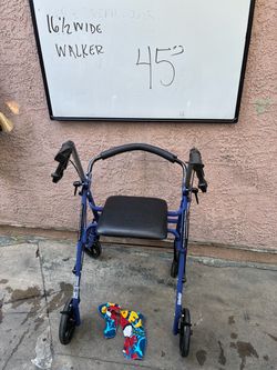Blue Rollator Walker 16.5" Wide