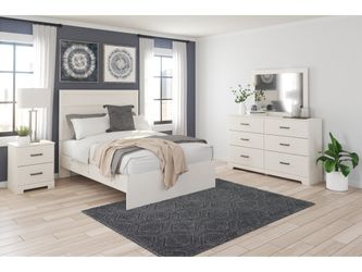 Stelsie White Dresser and Mirror