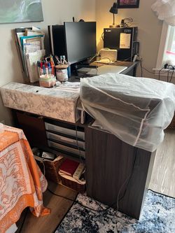 Dark grey desk