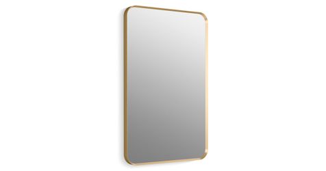 Kohler Essential 22x34 Rectangular Framed Mirror 26052-BGL Moderne Brushed Gold