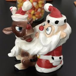 OBO.     Vintage Kreiss Psycho Santa and Rudolph     