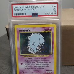 Pokemon 2001 Neo Discovery Unlimited Wobbuffet Holo Rare 16/75 EX PSA 5 *SWIRL!*