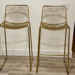 CB2 Gold Bar Stools