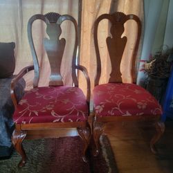 Set Of 6 Wooded Chairs 