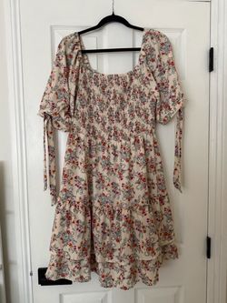 Floral Smocked Bodice Tiered Mini Dress