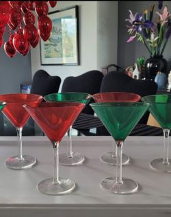 8 Plastic Martini or Margarita glasses