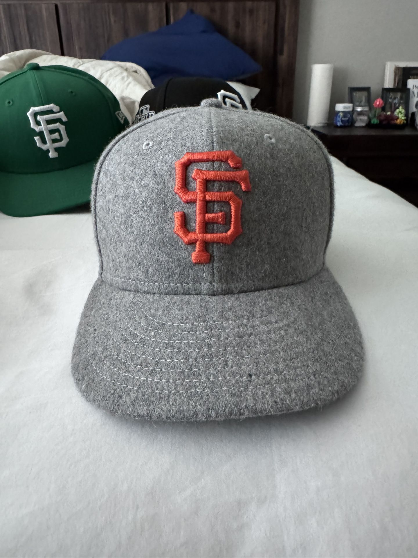 Wool grey New Era Fitted Hat Size 7 1/4