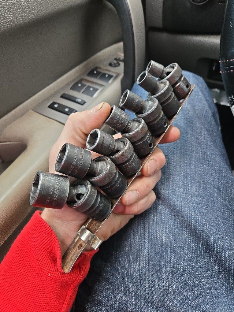 7pc Snapon Swivil 3/8 Impact Sockets