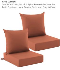 New set of 2 patio chairs cushions