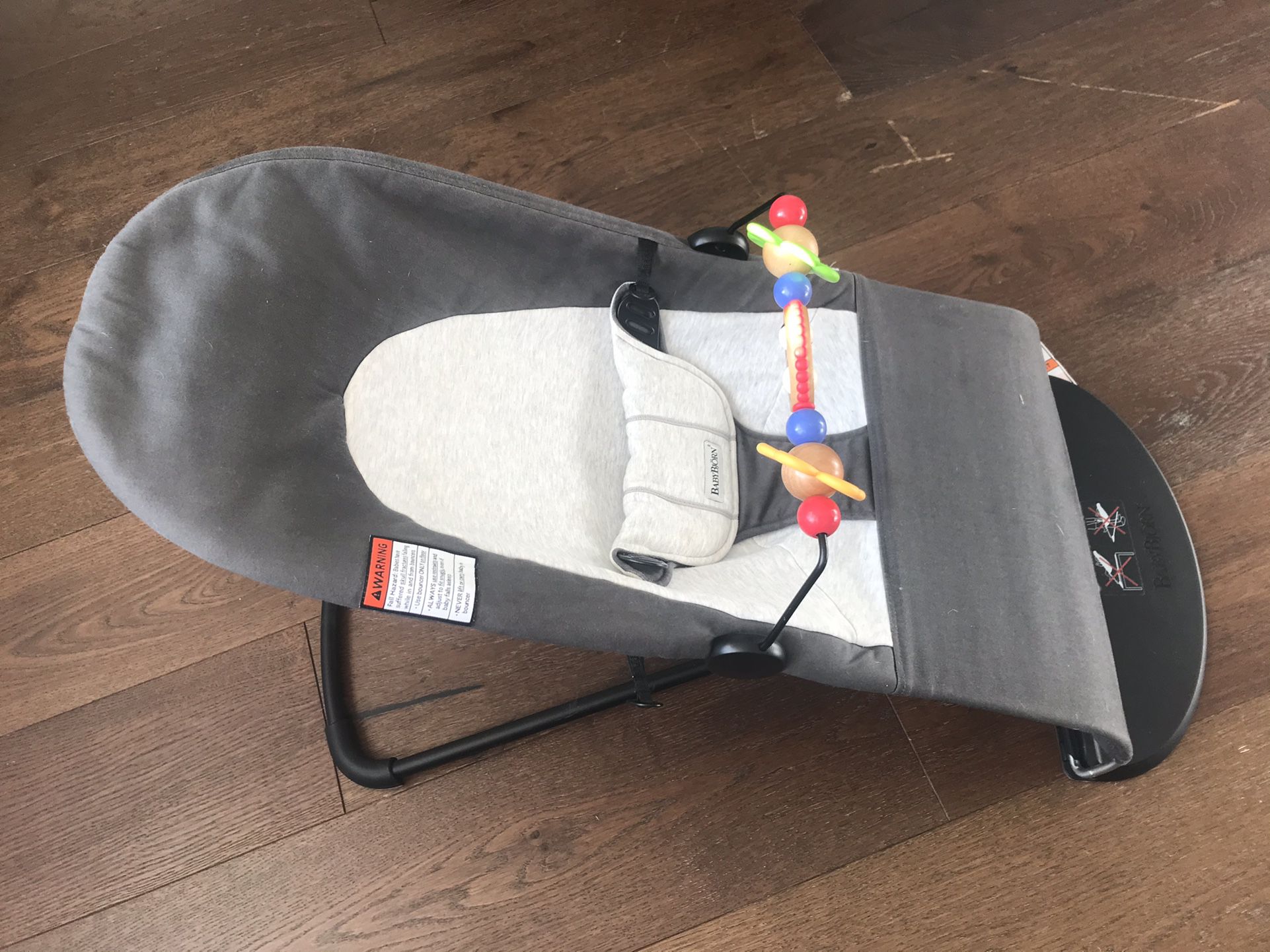 Baby Bjorn Bouncer With Additional Wooden Toy Bar